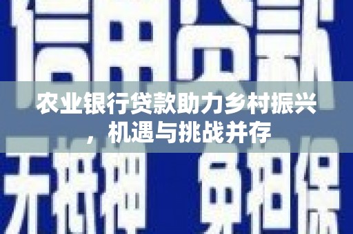 东阳农业银行贷款助力乡村振兴，机遇与挑战并存