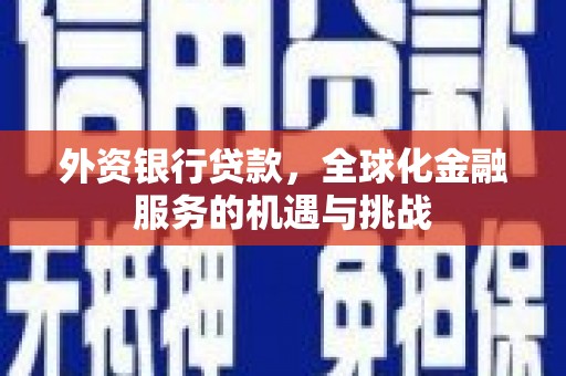 东阳外资银行贷款，全球化金融服务的机遇与挑战