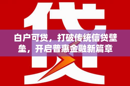 东阳白户可贷，打破传统信贷壁垒，开启普惠金融新篇章