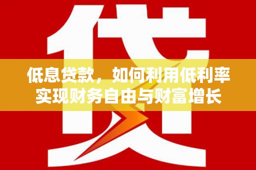 东阳低息贷款，如何利用低利率实现财务自由与财富增长